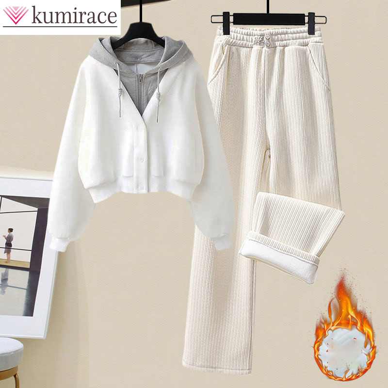 Winter Clothing Sales - Jaqueta feminina grossa com capuz, calça