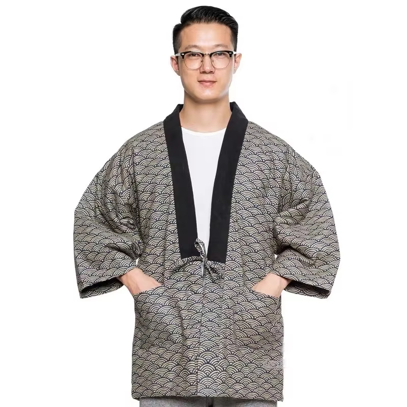 Traditional Winter Japanese Clothing - Jaqueta Hanten 2025 para Homens, Acolchoada
