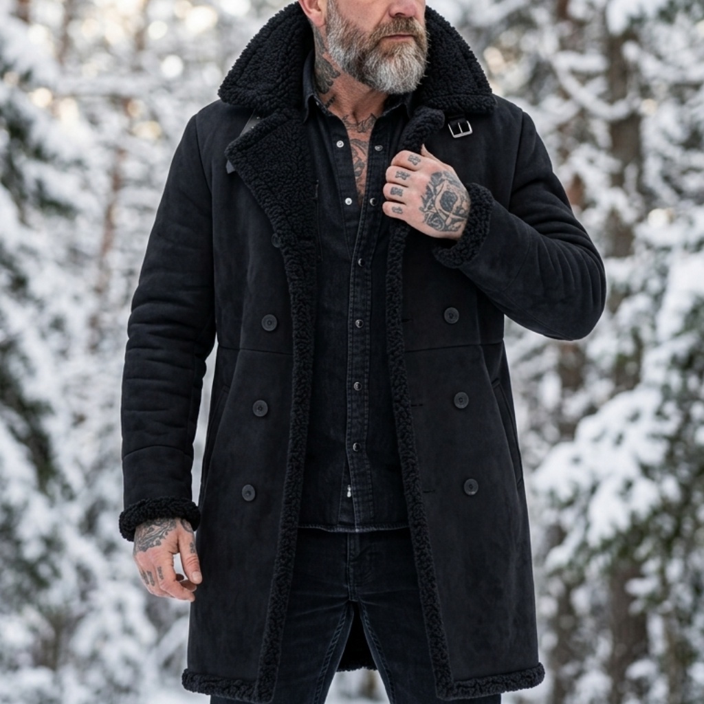 Winter Clothing Uae - Jaqueta Masculina de Inverno em Suede