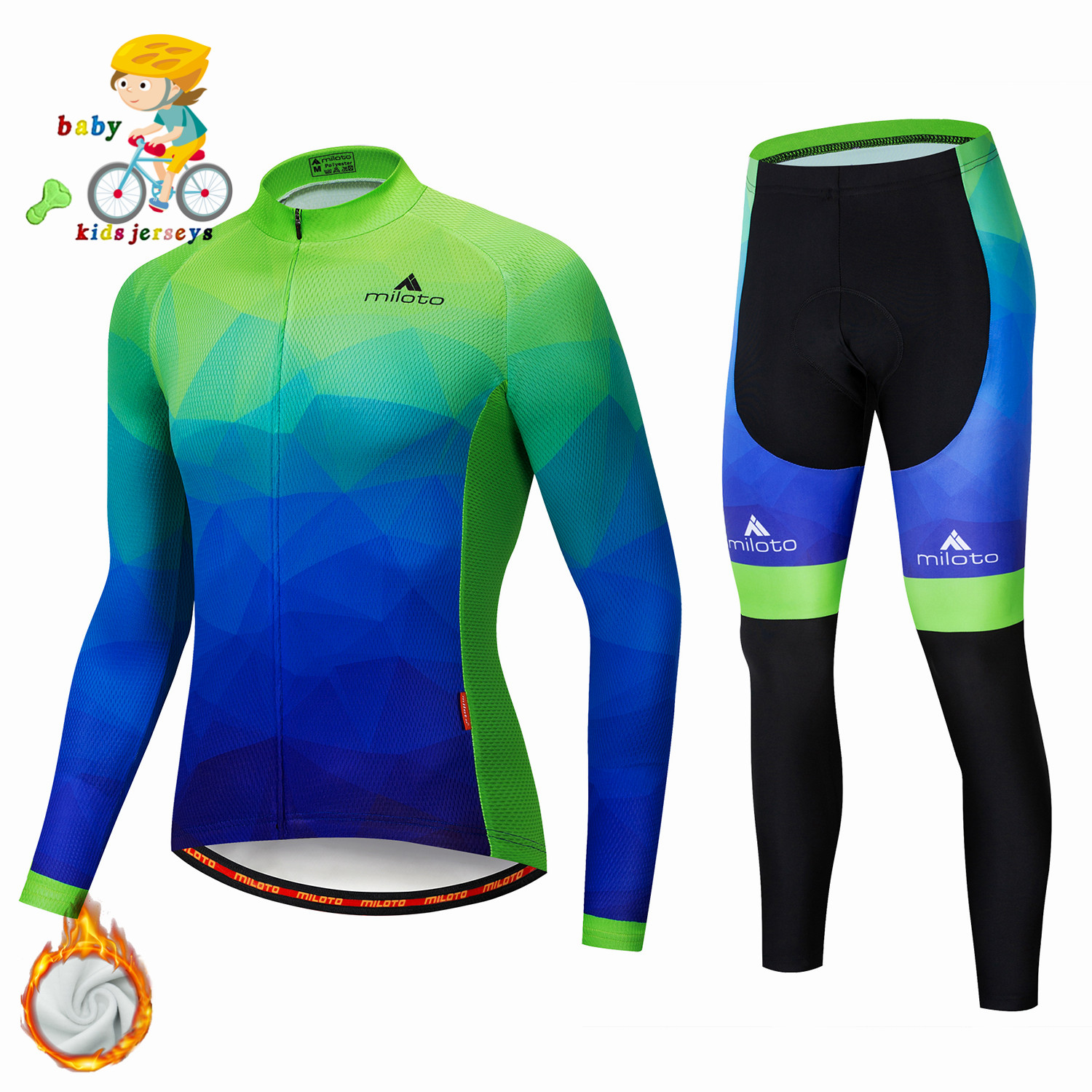 Winter Clothing Kids Sale - MILOTO-Vestuário de ciclismo de manga comprida