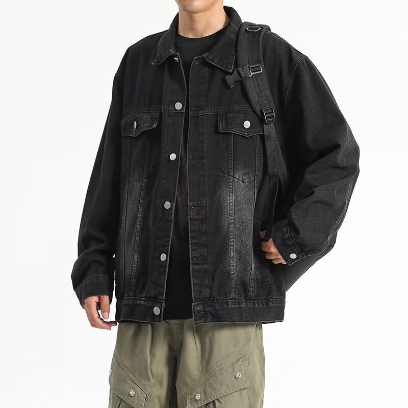 Winter Clothing Pictures - Primavera outono masculino botão denim jaqueta
