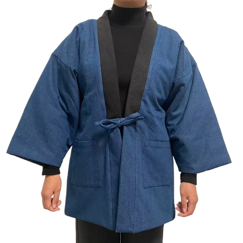 Traditional Winter Japanese Clothing - Homens mulheres denim haren jaqueta inverno