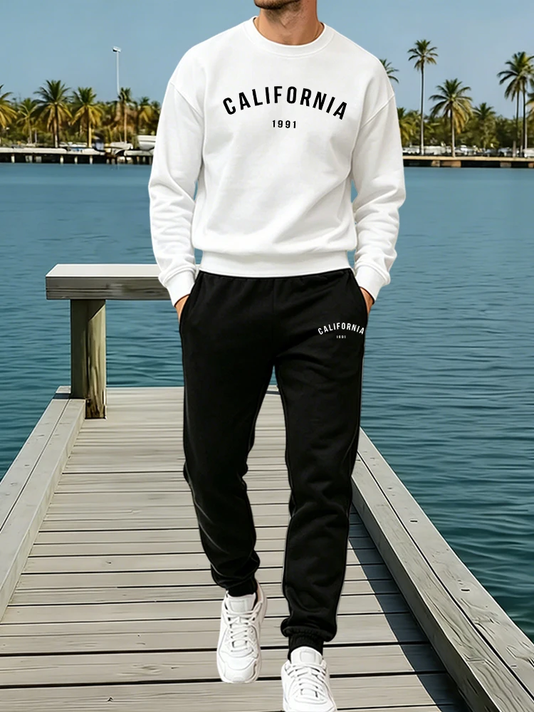 Winter Clothing Pants - Conjunto de Moletom Masculino Casual com