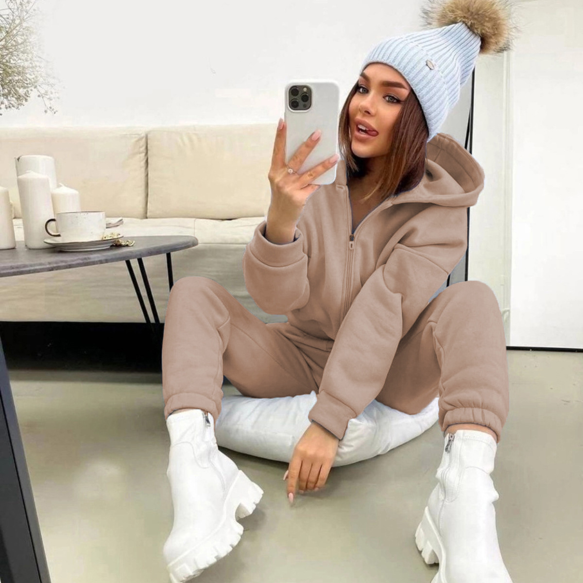 Winter Clothing Sales - Conjunto de duas peças com zíper