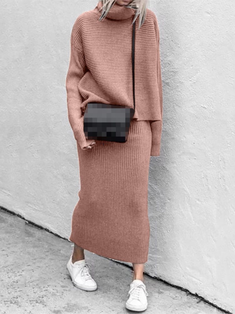Winter Clothing Sales - Conjunto de Saia Midi Trançada para
