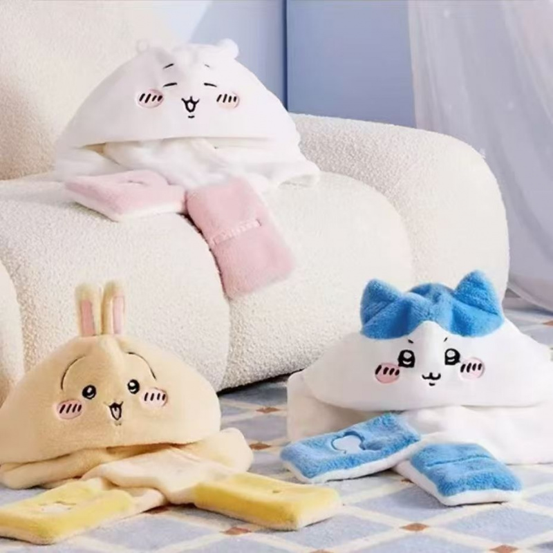 Winter Clothing Anime - Cachecol 3 em 1 com Chapéu