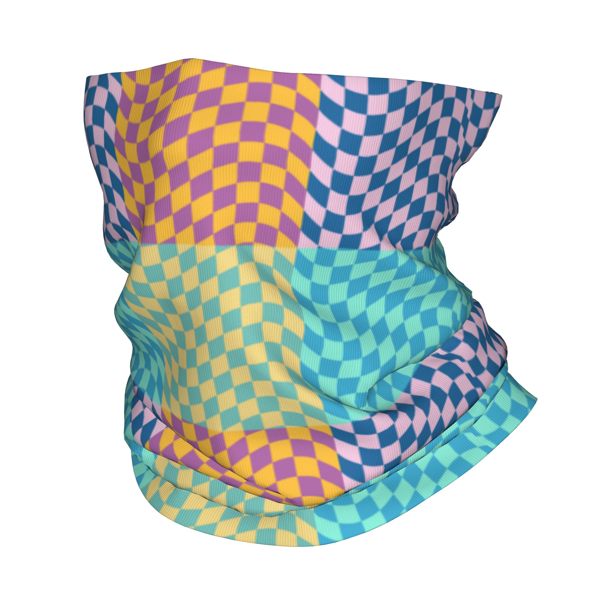 Wool Balaclava Knit - Bandana xadrez colorida personalizada, polaina para