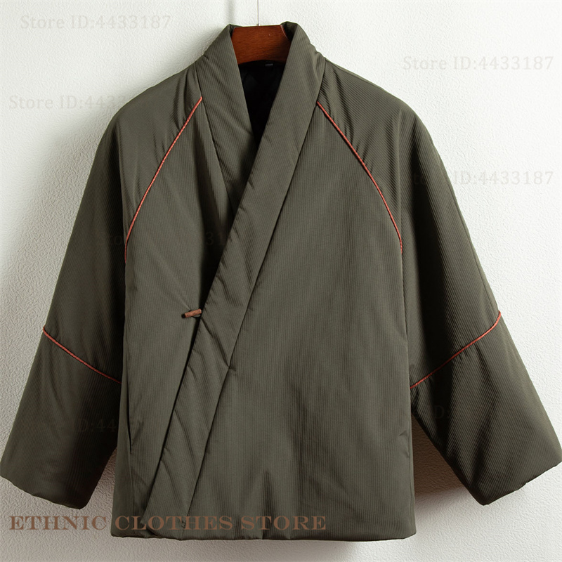 Traditional Winter Japanese Clothing - Tamanho grande 3xl 4xl masculino algodão-acolchoado