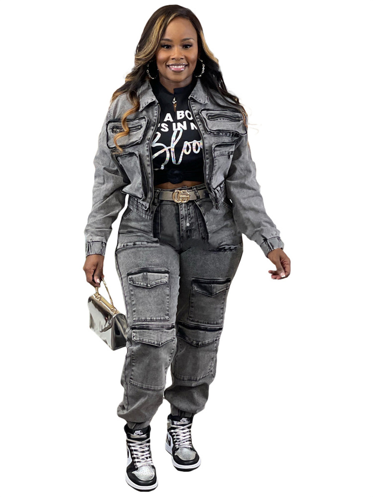 Wmstar denim conjunto de duas  - Winter Clothing Sales avaliação e preço