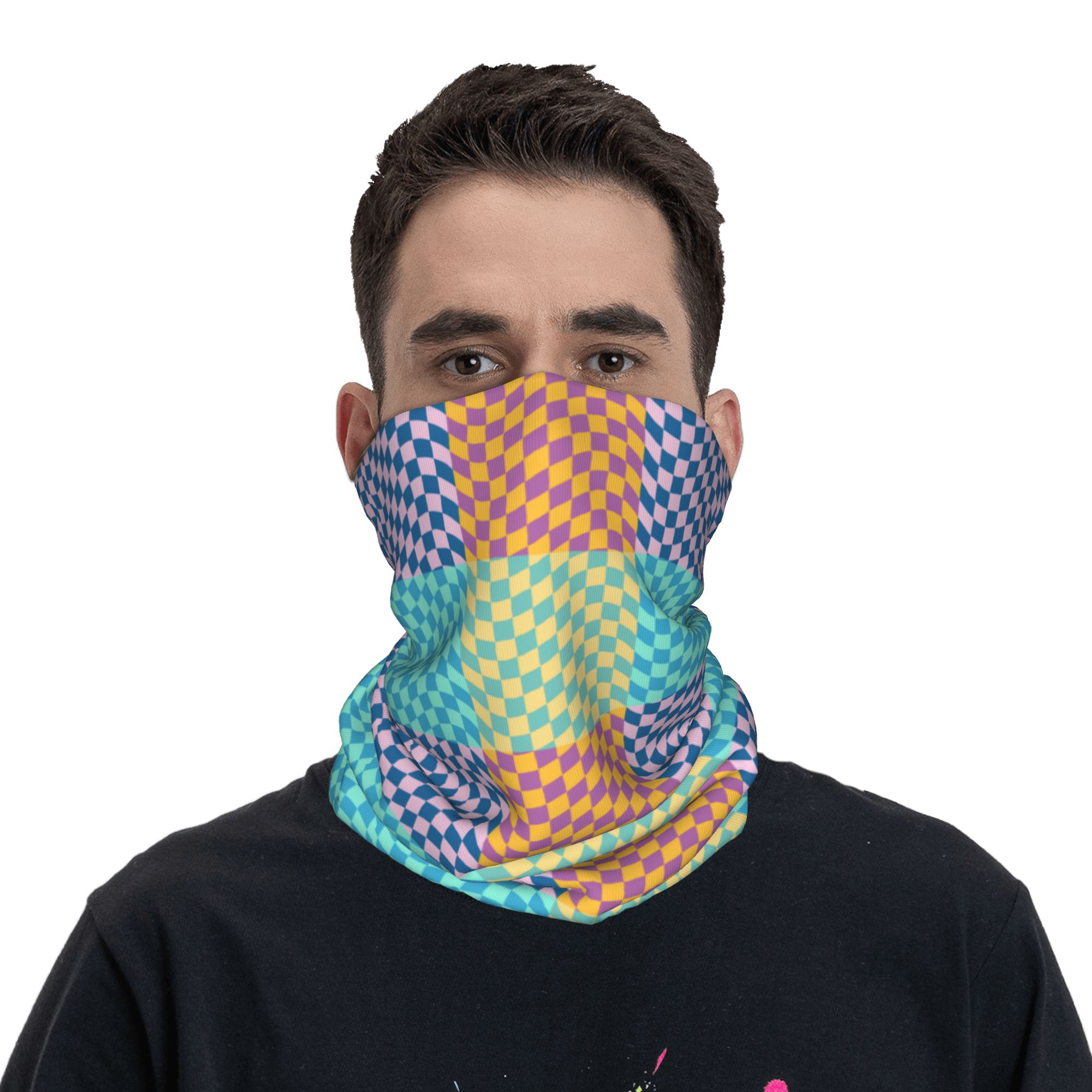 Bandana xadrez colorida person - Wool Balaclava Knit avaliação e preço