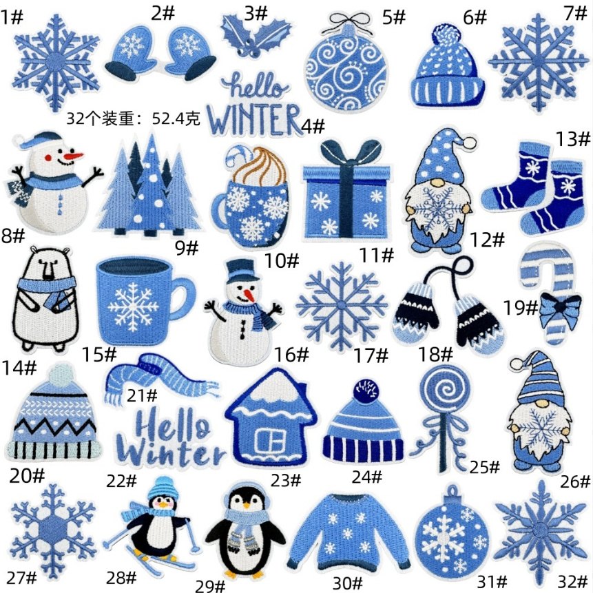 10 pçs olá inverno série remen - Winter Clothing Pictures avaliação e preço